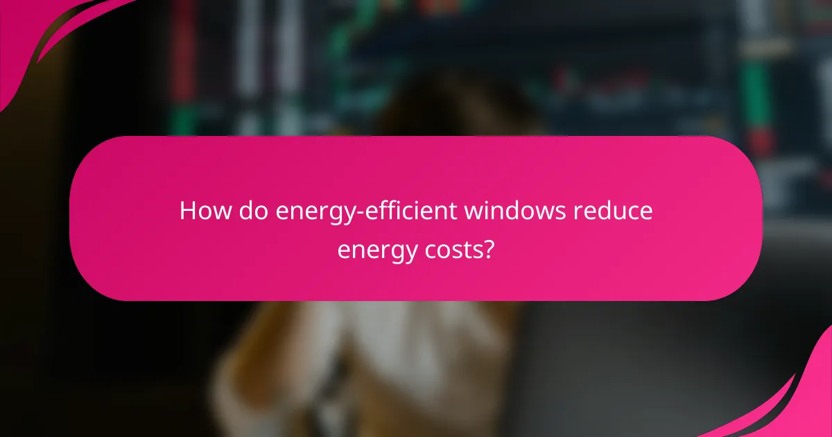 How do energy-efficient windows reduce energy costs?