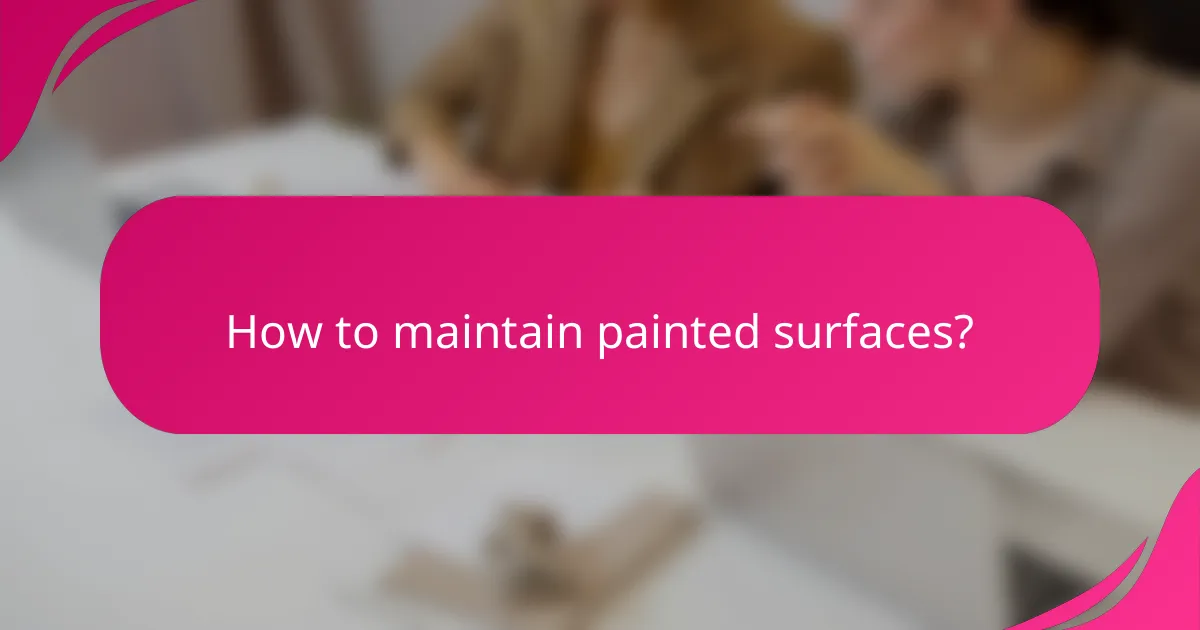 How to maintain painted surfaces?