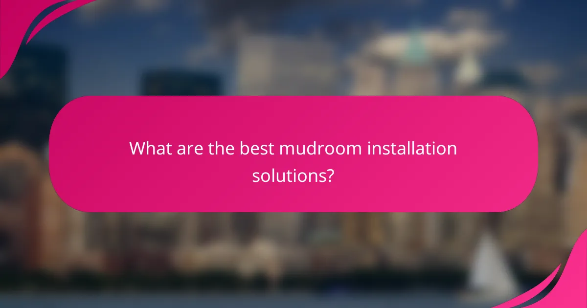 What are the best mudroom installation solutions?