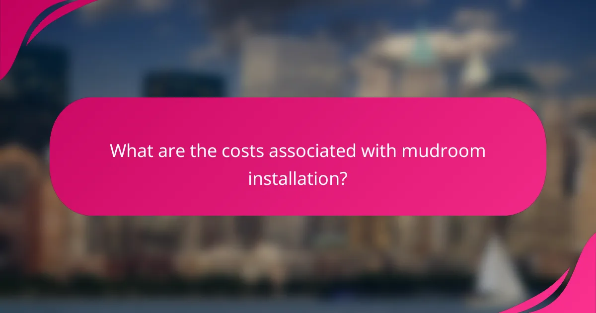 What are the costs associated with mudroom installation?