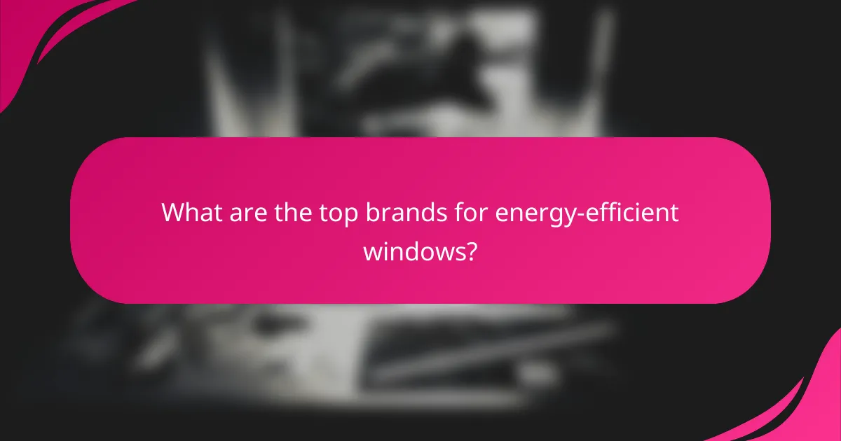 What are the top brands for energy-efficient windows?