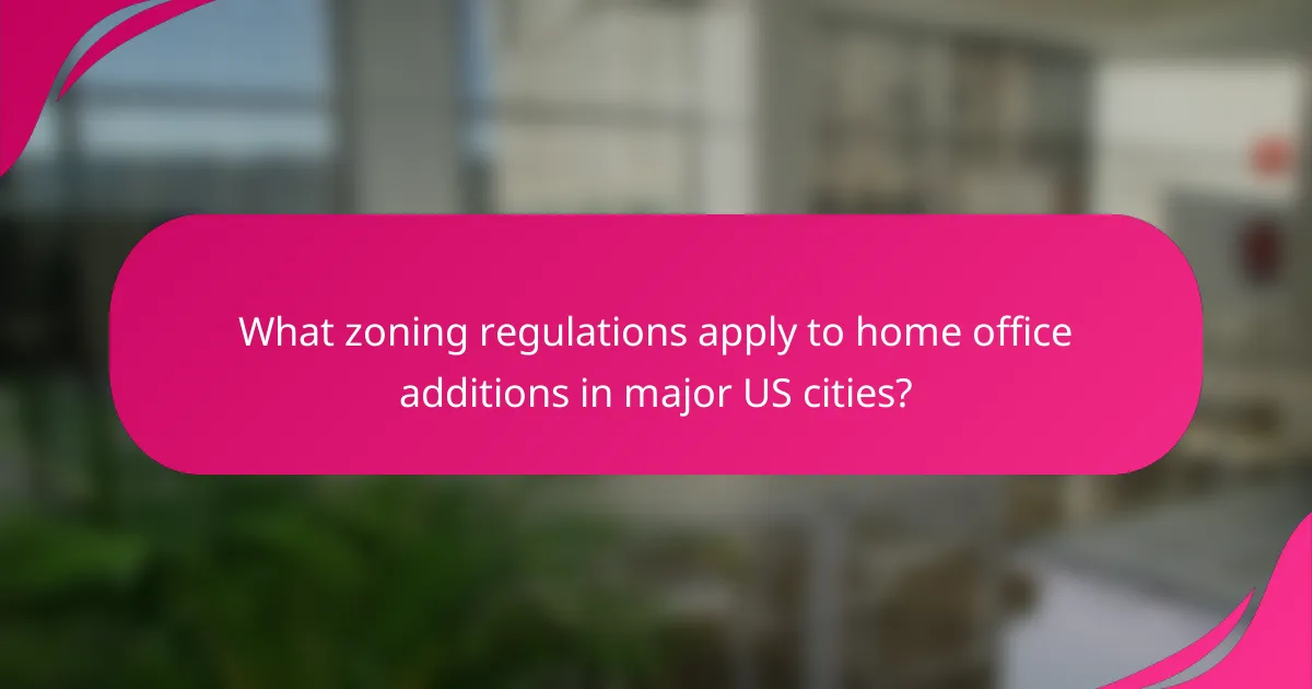 What zoning regulations apply to home office additions in major US cities?